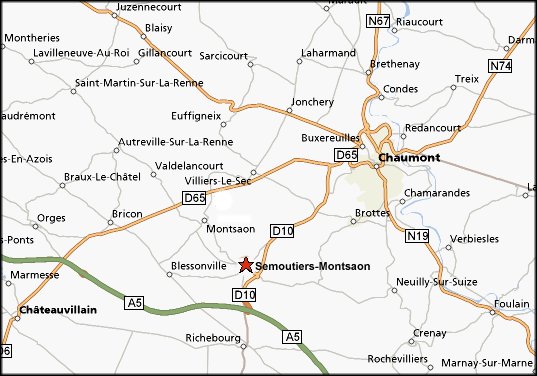 Carte de la région de SEMOUTIERS