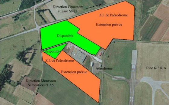 les zones de la ZI de l'arodrome