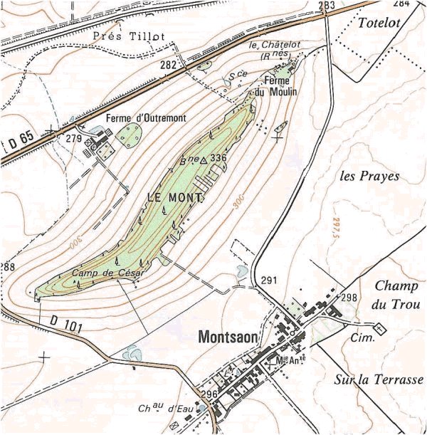 Carte du village et du mont Carte du village et du mont