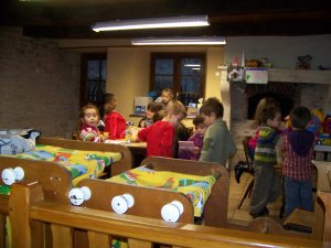 Vue de la garderie avec les enfants